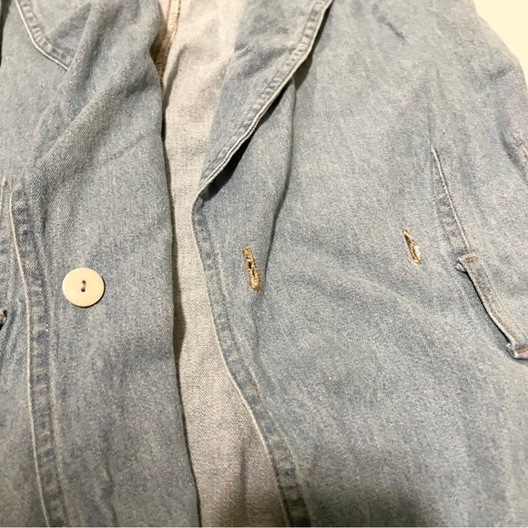 Vintage Gasp By Galucci Sleeveless Long Open Front Denim Vest Size 6 - Picture 6 of 16